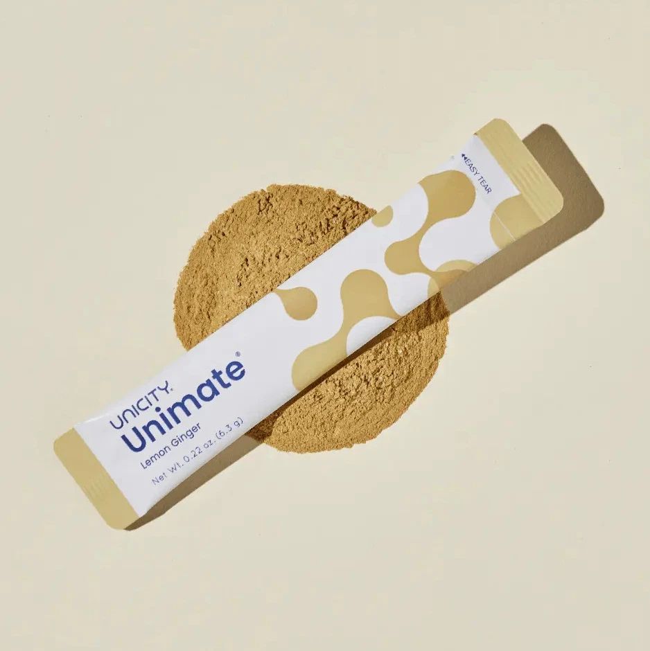 Unicity Unimate Lemon Ginger Drink Mix 30 Stick Packs – Energy Support