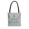 Gray Pine Merry Christmas Cotton Canvas Tote Bag