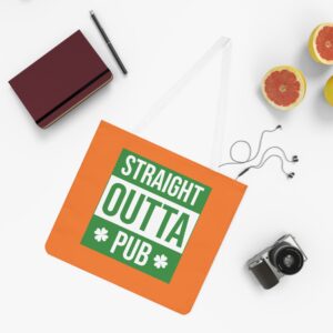 Orange Straight Outta Pub Cotton Canvas Tote Bag