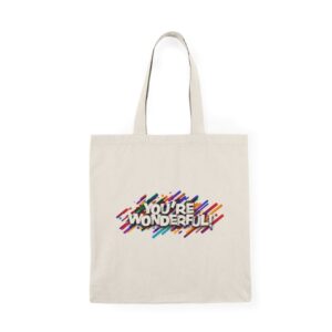 Beige You’re Wonderful Cotton Canvas Tote Bag