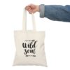Beige Wild Soul Cotton Canvas Tote Bag