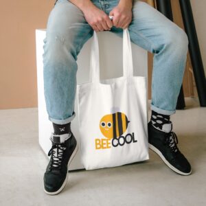 White Bee Cool Cotton Canvas Tote Bag